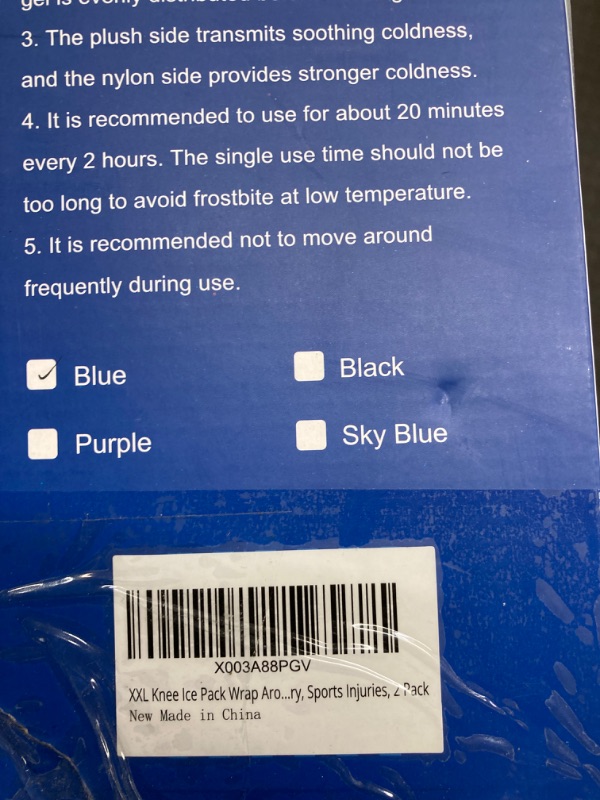 Photo 2 of 2 Pack XXL Knee Ice Pack Wrap Around Entire Knee After Surgery, Reusable Gel Ice Pack for Knee Injuries, Large Ice Pack for Pain Relief, Swelling, Knee Surgery, Sports Injuries Blue 2.0