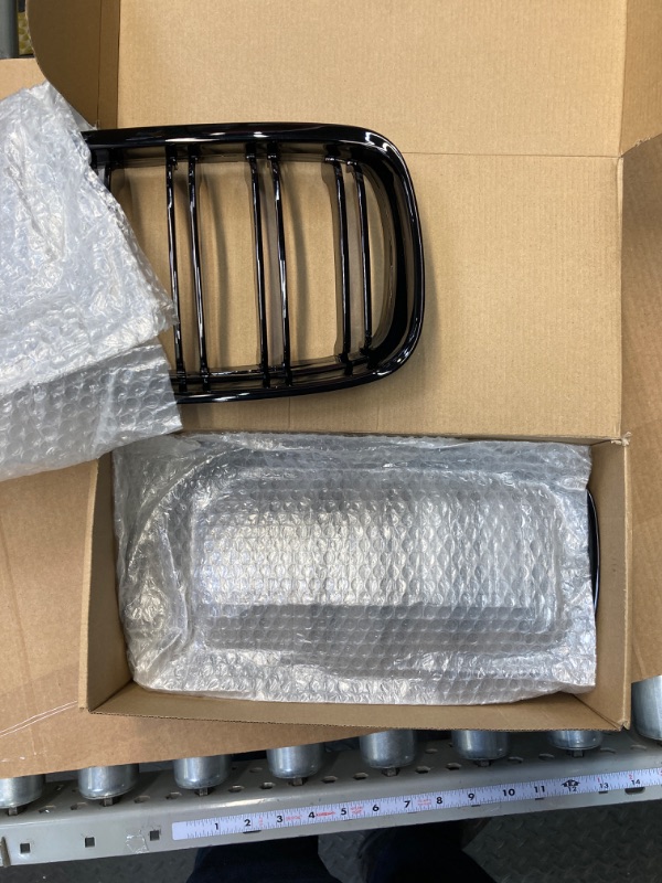 Photo 1 of X AUTOHAUX Pair Gloss Black Front Kidney Grille Grill for BMW E90 2008-2011 4 Door Double Line