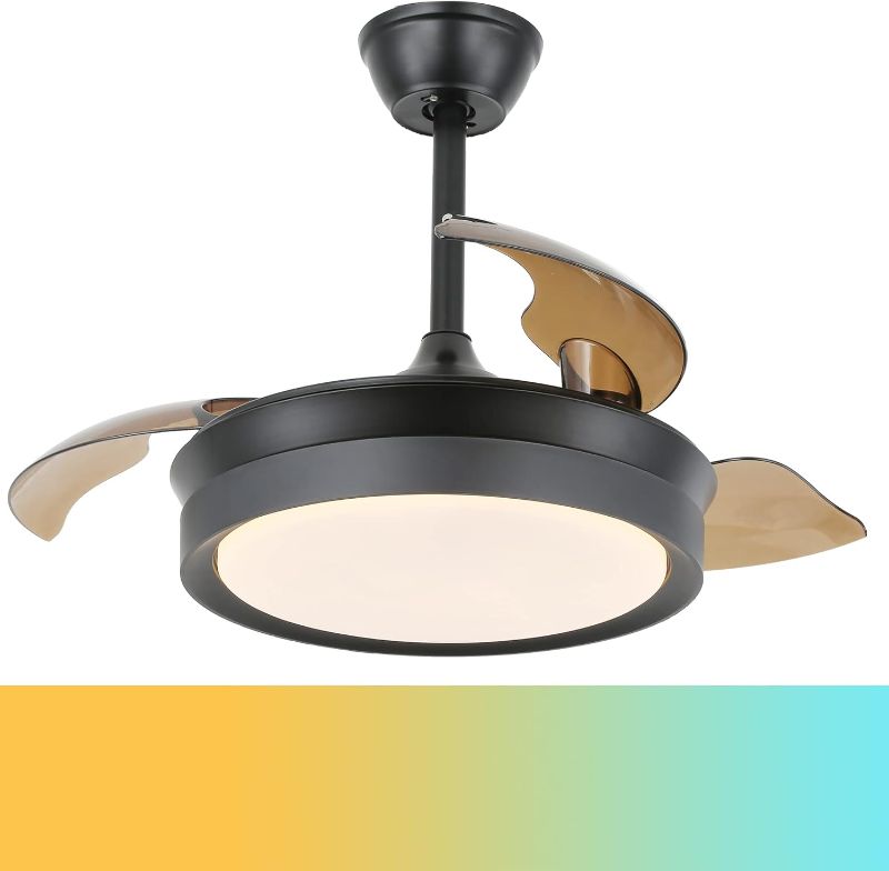 Photo 1 of ( Example Photo ) Bella Depot Retractable Ceiling Fan with Lights and Remote, 36" Retractable Fan Ceiling Light, Ceiling Fans with 3 Color Change, Timing Options, Silent Noiseless for Dining Room Bedroom Living Room
