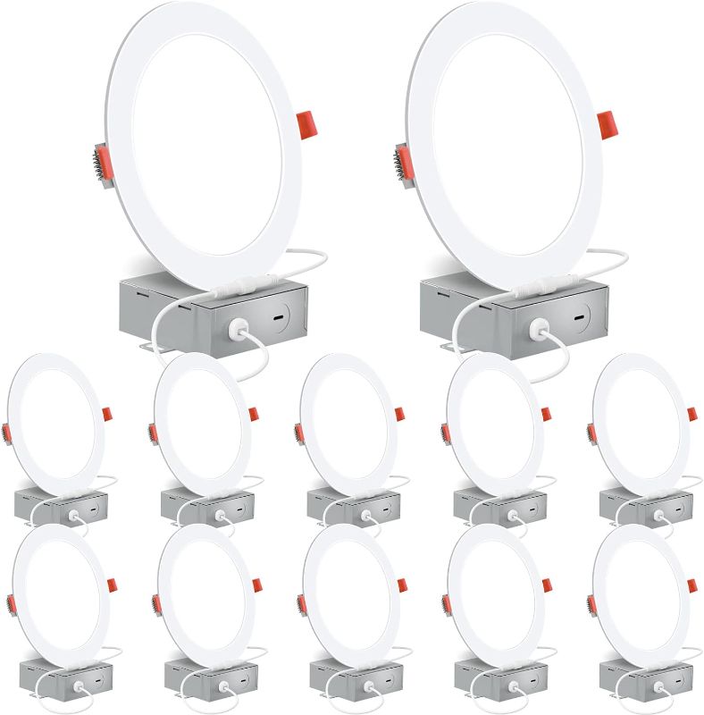 Photo 1 of 12 Pack 6 Inch Slim LED Recessed Lighting with Junction Box