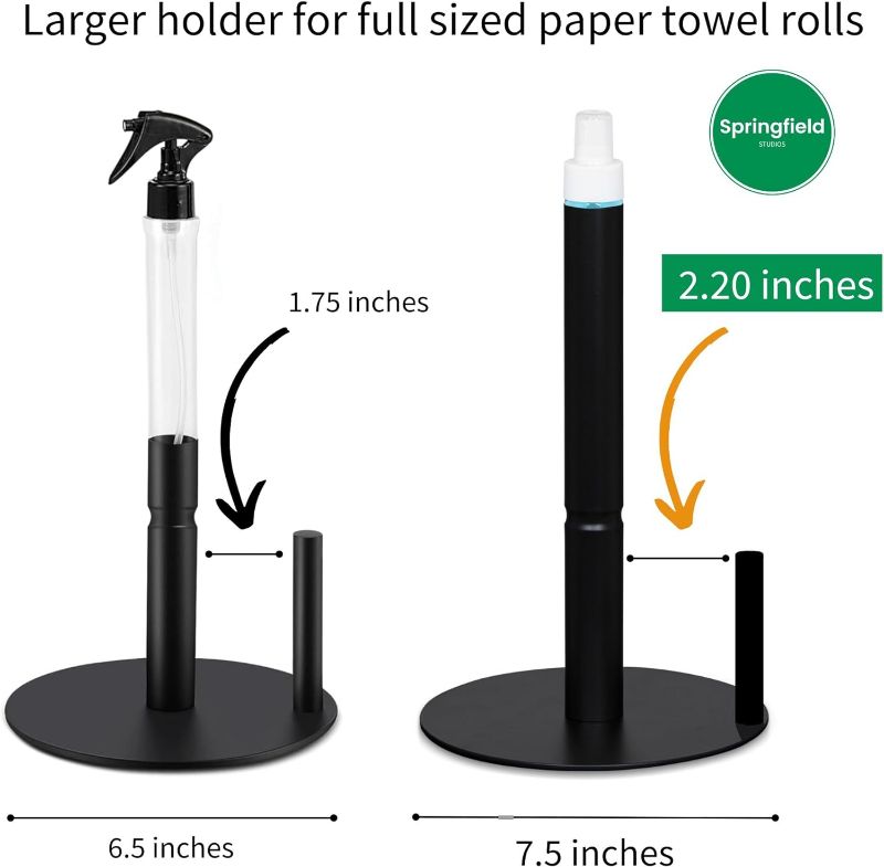 Photo 1 of 2 in 1 Paper Towel Holder with Spray Bottle Center, Black Paper Towel Holder Countertop, Kitchen Spray Paper Towel Holder, Camping Paper Towel Holder, Bathroom Must Have