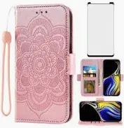 Photo 1 of Asuwish Compatible with Huawei Mate 10 Pro Wallet Case Tempered Glass Screen Protector Credit Card Holder Flip Wrist Strap Stand Cell Phone Cover for Hawaii Mate10Pro Mate10 10Pro Rose Gold