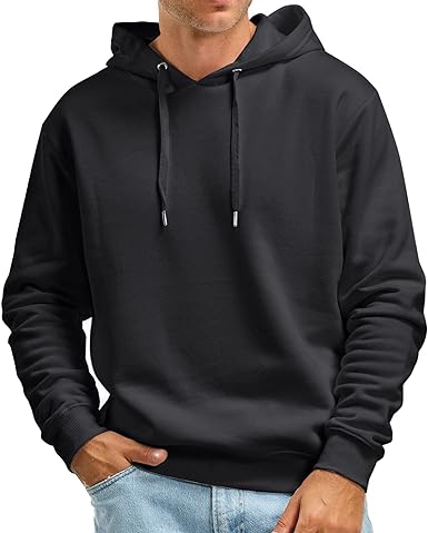 Photo 1 of (*** EXAMPLE PHOTO***) Mens Hoodie Sweatshirt for Men, Plush Pullover Hooded Sweatshirts for Men, Soft Cotton-Blend Plain Casual Hoodies ( 2XL)