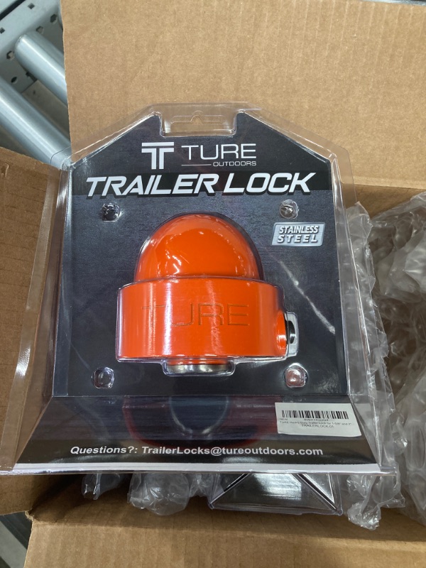 Photo 3 of Heavy Duty 2” Trailer Coupler Lock [3-Pack] | Tamper Resistant | Hi-Visibility Orange Color (Fits 1-? inch or 2 inch Ball Coupler Only)