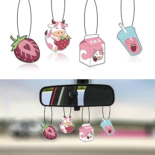 Photo 1 of (***EXAMPLE PHOTO***) Car Air Fresheners - Pink Cute Car Accessories for Women Interior, 6PC Hanging Scents Anime Car Fresheners for Car Decor Room Decor Green
