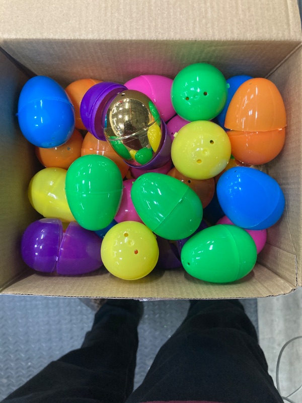 Photo 3 of [2 Surprise Golden Eggs] 50 Pack Prefilled Easter Eggs with Assorted Toys, 50 Plastic Easter Eggs Fillers with 50 Fidget Toys, Easter Eggs Hunt Party Favor for Kids Girls Boys Easter Basket Stuffers