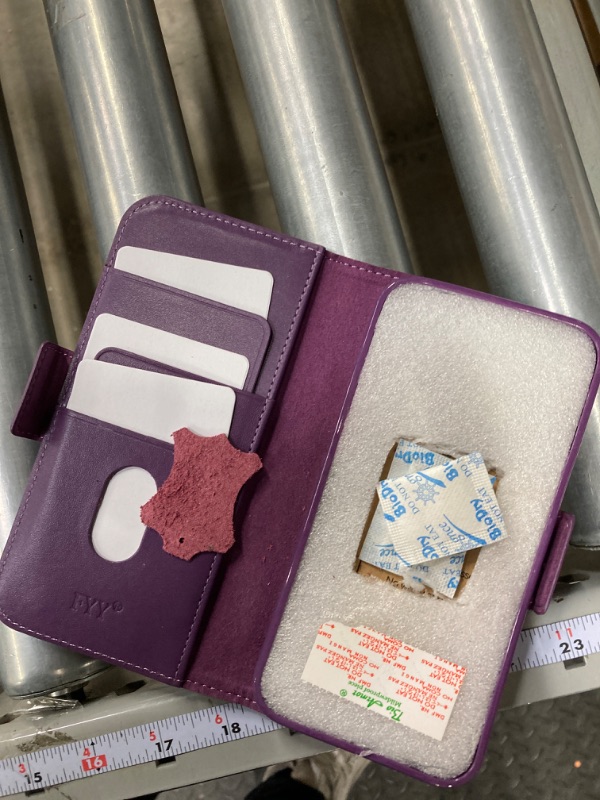 Photo 1 of *** Bundle Pack ***  FYY Case Compatible for iPhone 12 Pro Max 6.7", Luxury [Cowhide Genuine Leather][RFID Blocking] Wallet Case, Flip Case Cover with [Kickstand Function] and [Card Slots] for iPhone 12 Pro Max 5G Purple ( 3 pack ) 
