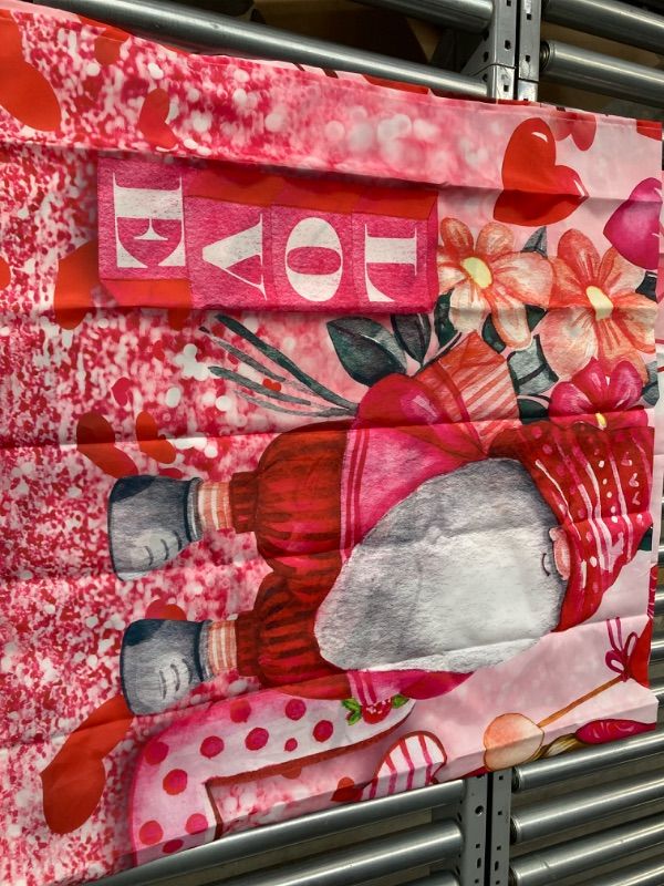 Photo 2 of *** Bundle Pack *** Valentine's Day Gnomes Pink Glitter Bling Shower Curtain, Happy Valentine's Day Romantic Love Cute Gnome in Falling Red Hearts Tree Shower Curtain Set for Bathroom, Home Bath Decor with Hooks 72"x72" Valentine Gnome ( 2 pack ) 