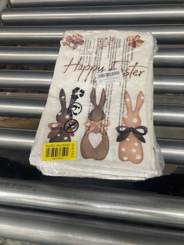 Photo 4 of *** Bundle Pack *** Artoid Mode Bunny Rabbits Eggs Happy Easter Kitchen Towels Dish Towels, 18x26 Inch Seasonal Hello Spring Decoration Hand Towels Set of 4 ( 3 pack ) 