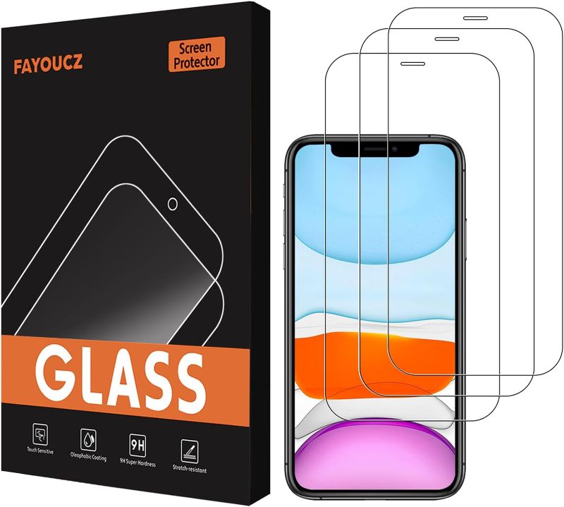 Photo 1 of *** Bundle Pack *** FAYOUCZ 3 Pack Glass Screen Protector Compatible with iPhone 11/XR, 6.1 Inch Tempered Glass Film Anti Scratch High Definition Transparent iPhone 11/XR-6.1" ( 6 Pack ) 