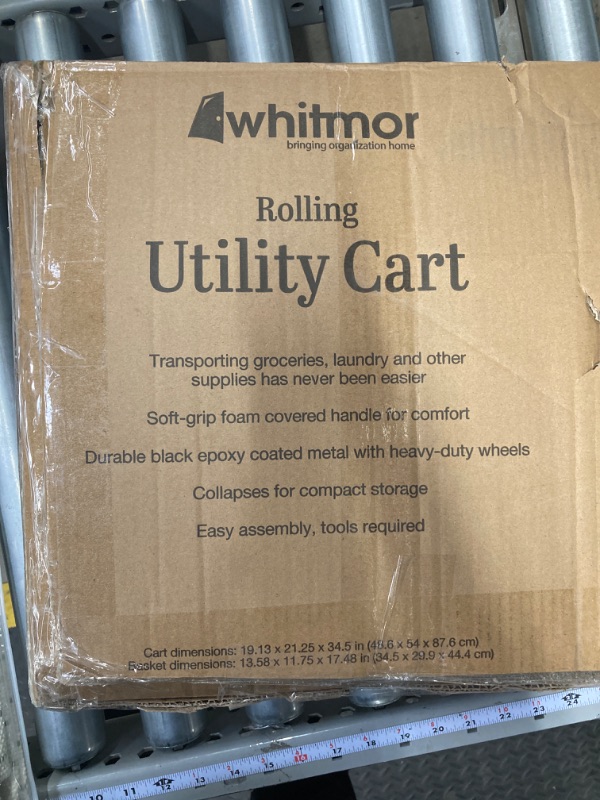 Photo 4 of Whitmor Utility Shopping Cart-Durable Folding Design for Easy Storage ** MISSING HARDWARE **