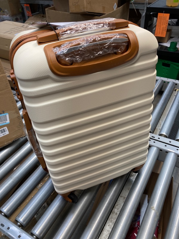 Photo 1 of Coolife Suitcase Set 3 Piece Carry On Hardside Luggage with TSA Lock Spinner Wheels (White, S(20in))