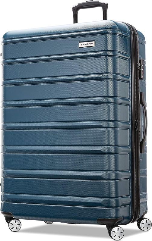 Photo 1 of Samsonite Omni 2 Hardside Expandable Luggage with Spinners, Nova Teal, Checked-Large 28-Inch