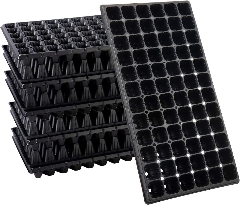 Photo 1 of 10 Pcs 72 Cell Seed Starter Tray - Reusable Seed Growing Starting Tray Fits 1020 Trays, Thick Gardening Germination Trays with Drain Holes for Plant Seeds Propagation, 720 Cells Total