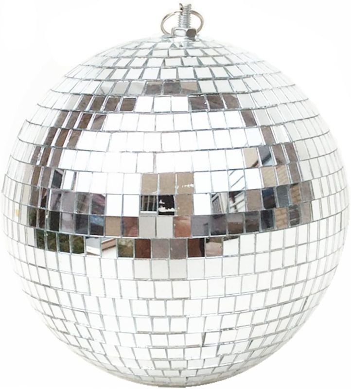 Photo 1 of Mirror Disco Ball 8 Inch Hanging Disco Ball for Party Wedding Holiday Home Decoration, Silver