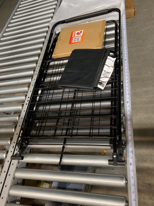 Photo 1 of Extra Large Shopping Cart for Groceries, 450lbs Heavy Duty Grocery Cart on Wheels, Folding Dual Basket Utility Carts with Waterproof Liner, Shopping Carts for Transport, Laundry, Gift, Luggage, Black Super Jumbo