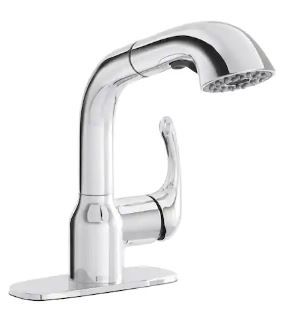 Photo 1 of   Dunning Single-Handle Pull-Out Laundry Faucet with Dual Spray Function in Chrome