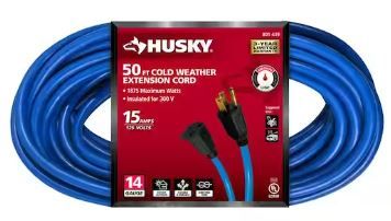 Photo 1 of ***(SEE NOTES)***  50 ft. 14/3 Medium Duty Cold Weather Indoor/Outdoor Extension Cord, Blue
