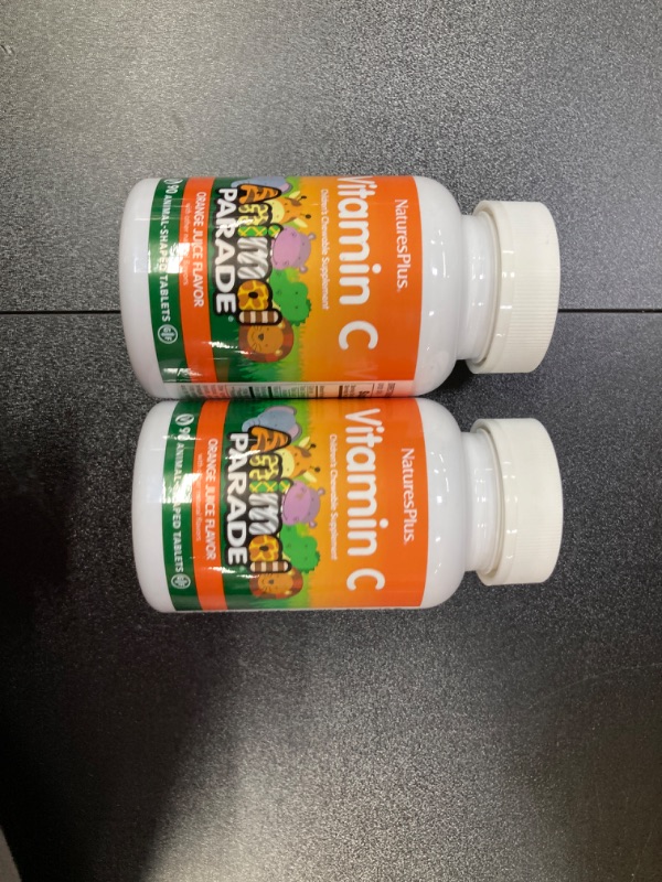 Photo 2 of 2 Pack Nature's Plus Animal Parade Vitamin C Orange Juice Flavor Childrens Chewables 90 Chewable