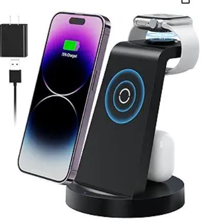 Photo 1 of ***(SEE NOTES)***  3 in 1 Charging Station for Apple Device, Wireless Charger for iPhone 15 14 13 12 11 Pro Max & Apple Watch iwacth - Charging Stand Dock for AirPods
