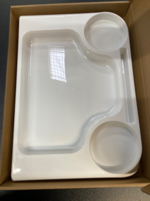 Photo 2 of Baby Dining Tray Competible with Fast Table Chair Portable Baby Feeding Tray for Clip-On Fast Table Chair Plastic White Tray Compatible with Most high Chairs