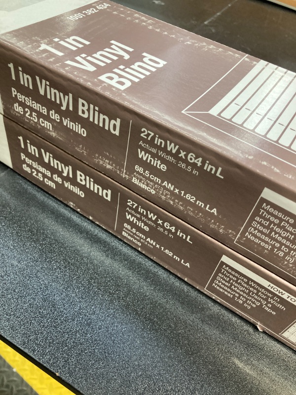 Photo 3 of 2 Boxes- White Cordless Light Filtering Vinyl Mini Blinds with 1 in. Slats - 27 in. W x 64 in. L