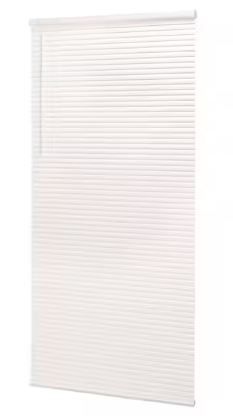 Photo 1 of 2 Boxes- Pre-Cut 32 in. W x 64 in. L Cordless Light Filtering White Vinyl Mini Blind with 1 in. Slats