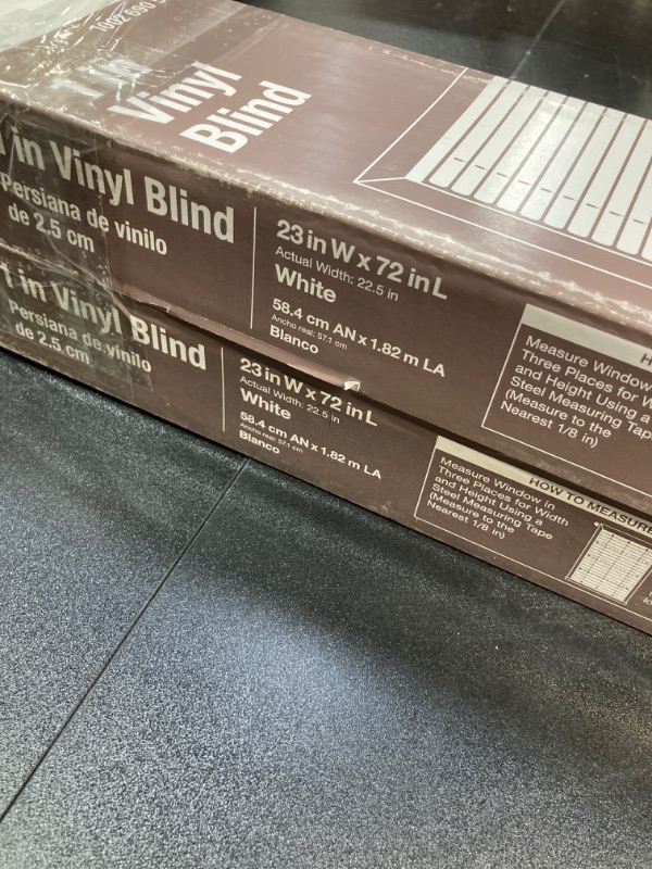 Photo 3 of 2 Boxes-White Cordless 1 in. 23 in. W x 72 in. L Light Filtering Vinyl Mini Blind