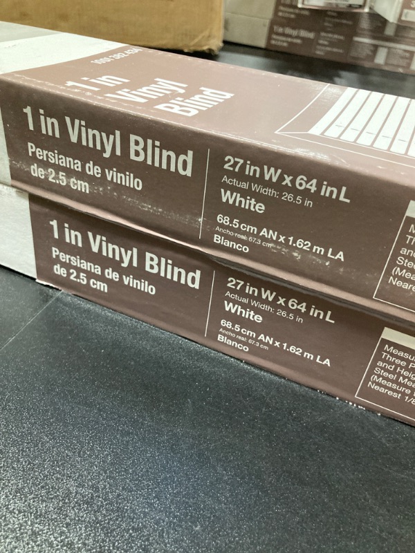 Photo 3 of 2 Boxes- White Cordless Light Filtering Vinyl Mini Blinds with 1 in. Slats - 27 in. W x 64 in. L