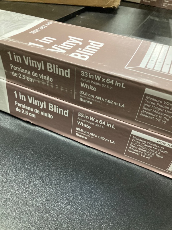 Photo 3 of 2 Boxes- White Cordless Light Filtering Vinyl Mini Blinds with 1 in. Slats - 33 in. W x 64 in. L