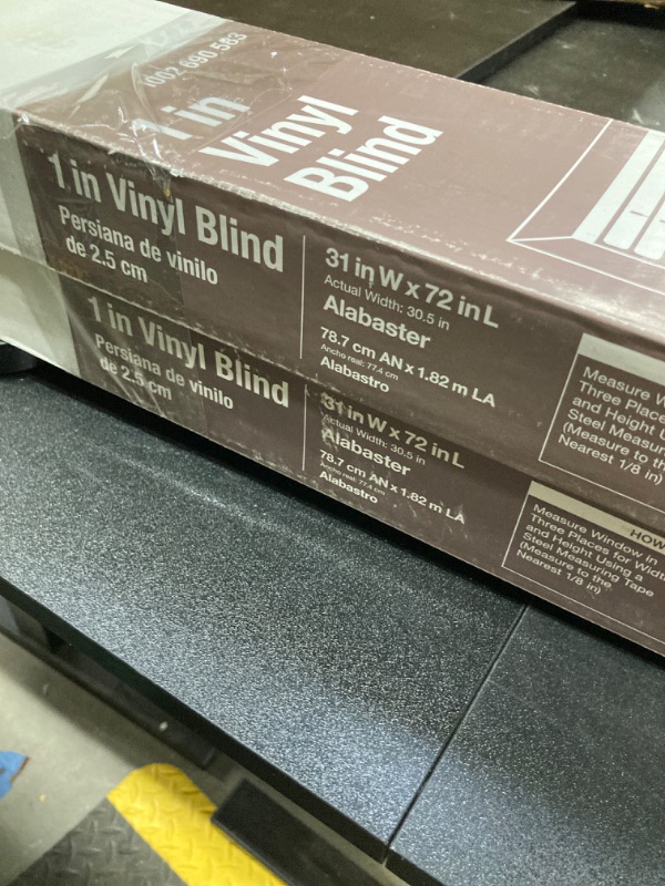 Photo 3 of 2 Boxes- 31 in in . W x 72 in in. L Alabaster 1 in. Vinyl Blind