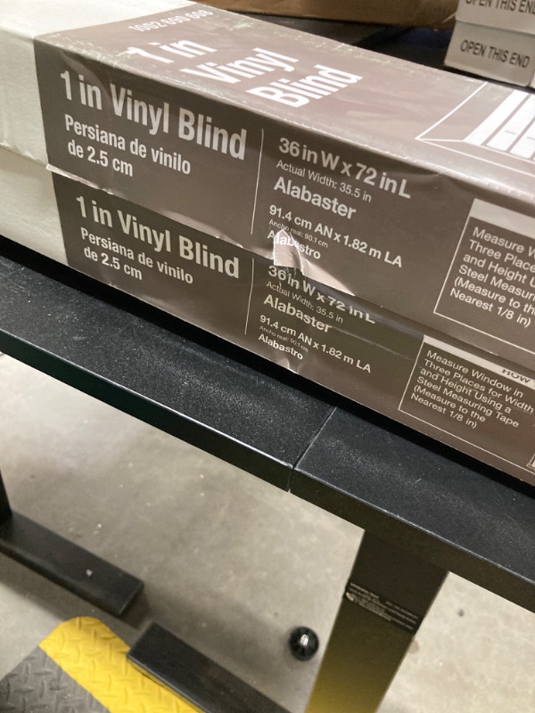 Photo 3 of 2 Boxes- Alabaster Cordless Light Filtering 1 in. Slats Vinyl Mini Blind - 36 in. W x 72 in. L