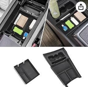 Photo 1 of Neepiar Center Console Organizer Tray Compatible with 2022 2023 2024 Rivian R1T R1S Armrest Storage Box Cup Holder ABS Material Interior Accessories 2022-2024 Rivian R1s/R1t