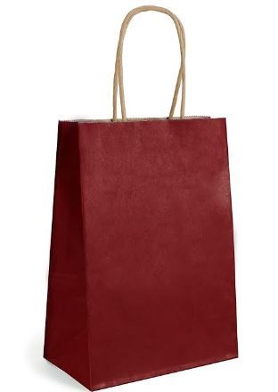 Photo 1 of 2 Pack BIOBROWN Burgundy Paper Bag 8.26 X 5.9 X 3.15 25 Pcs Small Gift Bags with Handles Bulk Wrap Bag Shopping Bags,Boutique