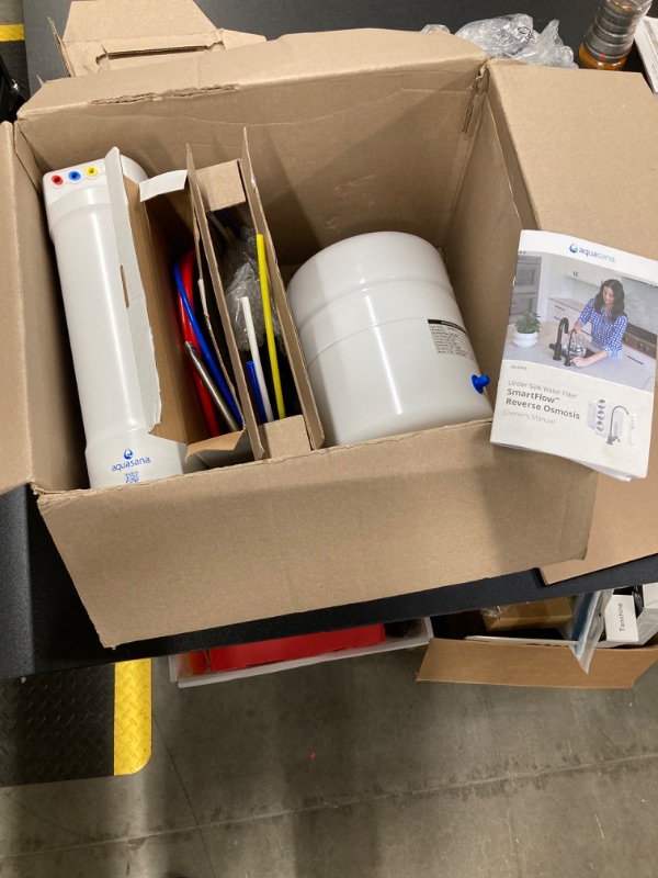 Photo 2 of Aquasana SmartFlow Reverse Osmosis Water Filter System - High-Efficiency Under Sink RO Removes up to 99.99% of Fluoride, Arsenic, Chlorine, and Lead - Brushed Nickel Faucet