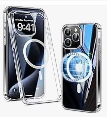 Photo 1 of 2 Pack Humixx Magnetic Clear for iPhone 15 Pro Max Case, [Compatible with MagSafe] [Non-Yellowing] Slim Fit Yet Protective Anti-Fingerprints Shockproof Bumper with Airbag Cover 6.7 inch - Crystal Clear iPhone 15 Pro Max Clear