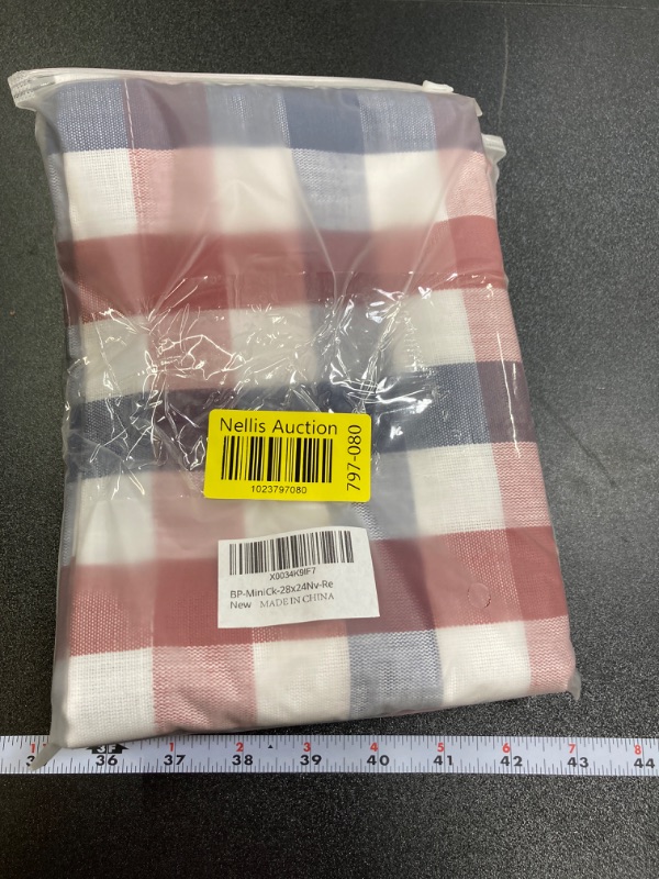 Photo 1 of **(2pk Curtains Bundle) Navy Red Buffalo Plaid Check Tier Curtains 24 Inches Long for Kitchen, Gingham Farmhouse Rod Pocket Half Window Cafe Curtains Bathroom for Window, 28" x 24", Navy/Red, Set of 2 Tiers?24"L Navy/Red