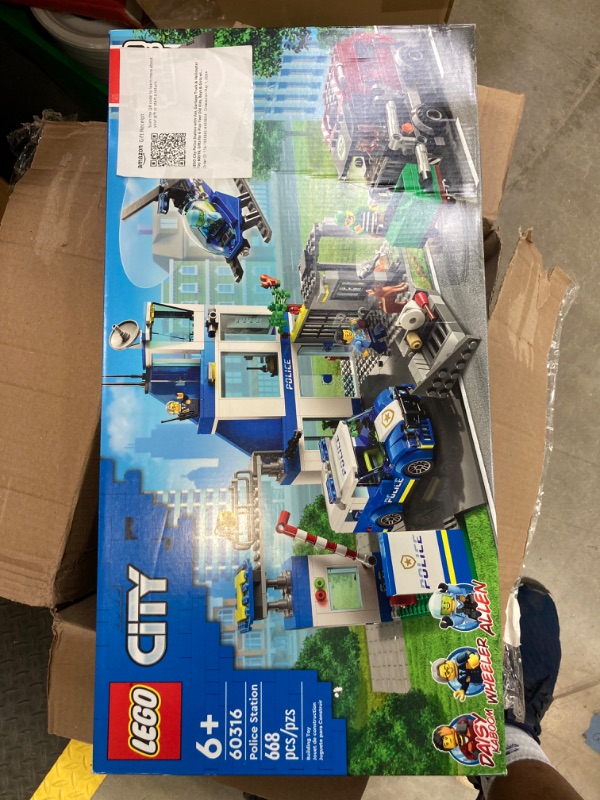 Photo 2 of LEGO City Police Station with Van, Garbage Truck & Helicopter Toy 60316, Gifts for 6 Plus Year Old Kids, Boys & Girls with 5 Minifigures and Dog Toy