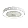 Photo 1 of 22 in. Integrated LED Indoor Round White Ceiling Fan Modern Enclosed Diamond Style with Remote Control