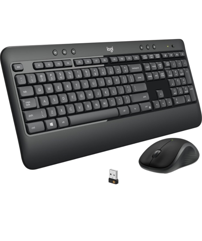 Photo 1 of Logitech MK540 Advanced Wireless Keyboard and Mouse Combo for Windows, 2.4 GHz Unifying USB-Receiver, Multimedia Hotkeys, 3-Year Battery Life, for PC, Laptop