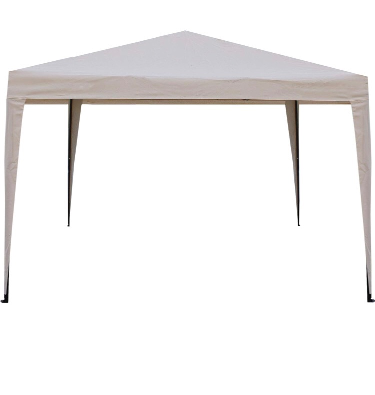 Photo 1 of 10' x 10' Beige Pop-Up Outdoor Canopy Gazebo