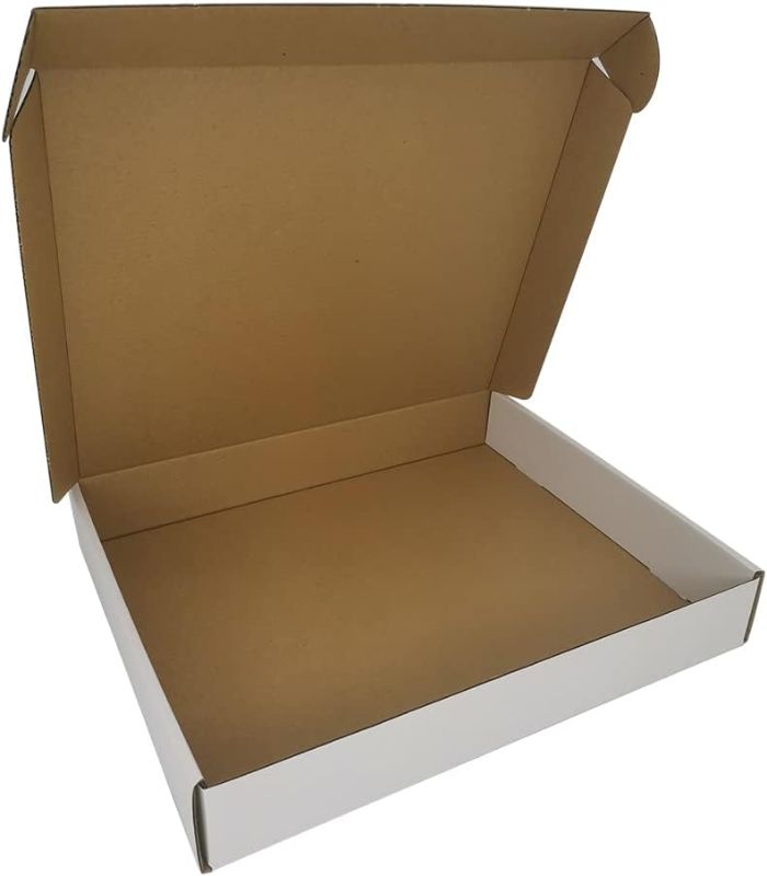 Photo 1 of 100 Pack 13x11x2'' Small Shipping Boxes, Corrugated Cardboard Mailers for Business, White (CM13112-100)