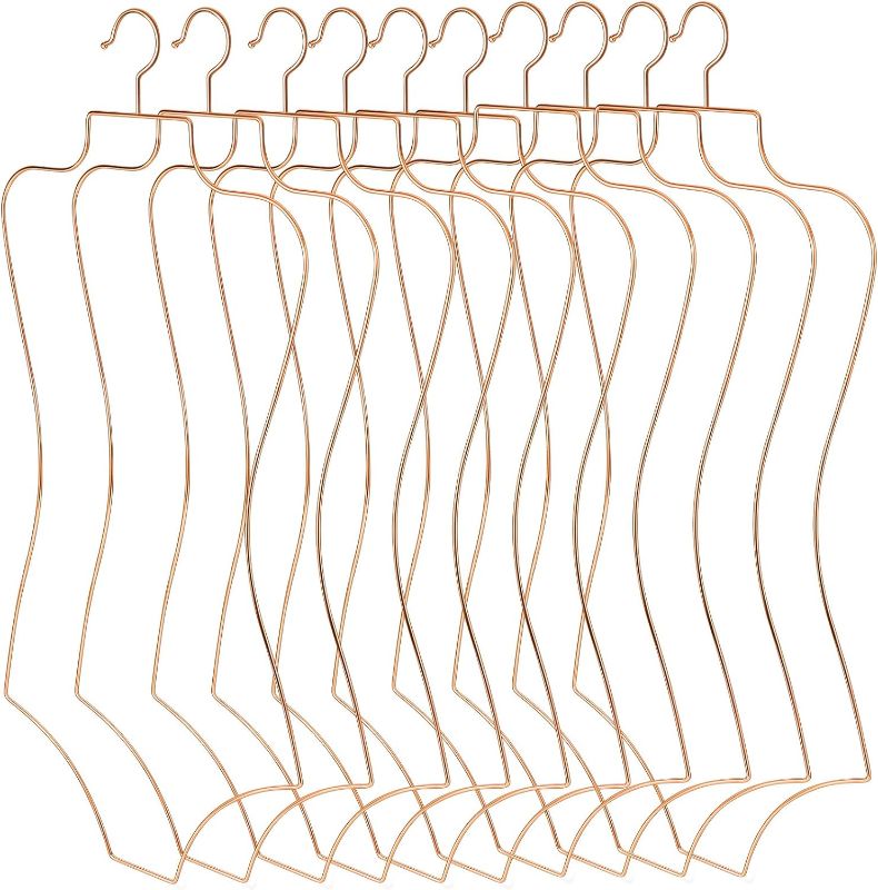 Photo 1 of Body Shape Bikini Hanger Wire Body Shape Display Hangers Metal Lingerie Hangers Bathing Suit Hangers Swimsuit Hanger Bikini Swimwear Hanger for Clothes Coat (Rose Gold, 24 Pcs)
