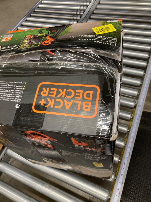 Photo 1 of BLACK+DECKER Electric Leaf Blower, Leaf Vacuum and Mulcher 3 in 1, 250 mph Airflow, 400 cfm Delivery Power, Reusable Bag Included, Corded (BEBL7000)