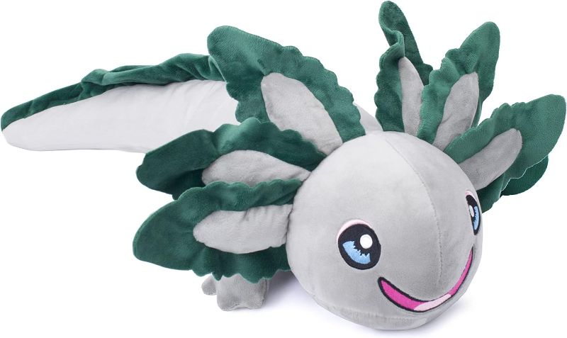 Photo 1 of Axolotl Weighted Plush,25" 1.7lbs Cute Stuffed Axolotl Weighted Plush Animal Axolotl Pillow Unique Plush Gift Collection for Kids (Gray 25 in)