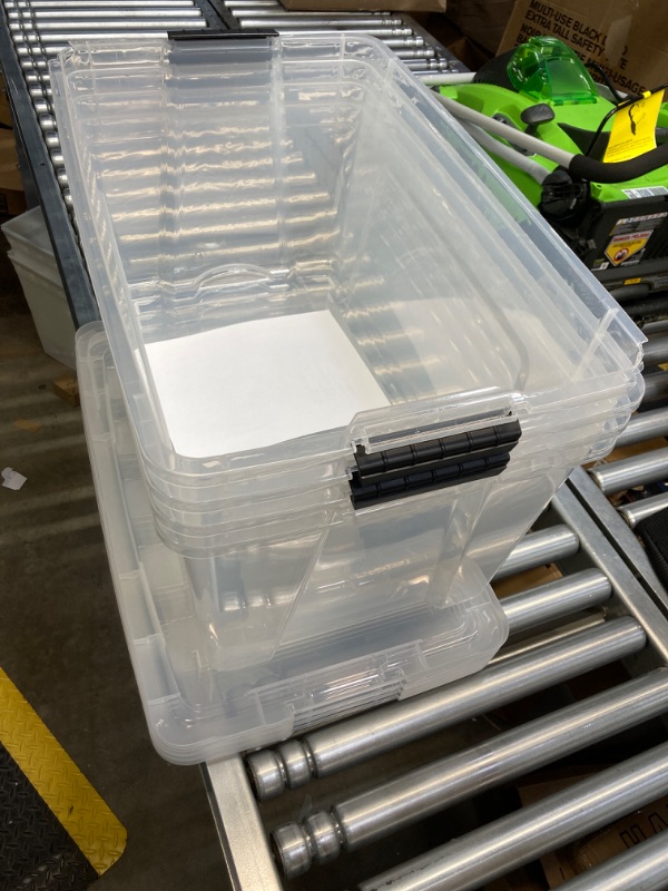 Photo 2 of 50 Quart Large Storage Bins with Lids, 4 Packs Plastic Clear Storage Boxes