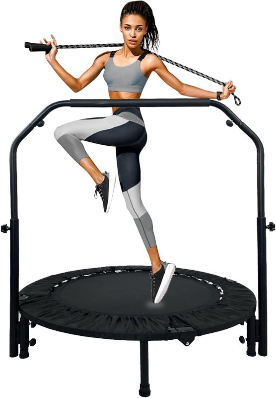 Photo 1 of Rebounder Trampoline for Adults - 40/50" Foldable Mini Exercise Trampoline, Small & Portable Workout Trampoline for Fitness