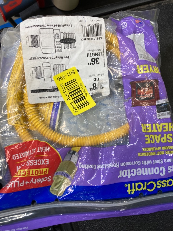 Photo 2 of 1/2 in. MIP X 1/2 in. MIP X 36 in. Gas Connector (3/8 in. O.D.) W/Safety+Plus2 Thermal Excess Flow Valve (33,400 BTU)
