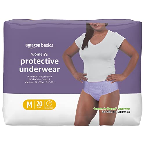 Photo 1 of  Incontinence & Postpartum Underwear for Women, Maximum Absorbency, Medium, 20 Count, 3 Pack (Previously Solimo)
