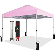 Photo 1 of ***DAMAGED, USE FOR PARTS*** Canopy Tent, 10 x 10 Foot Portable Pop Up Outdoor Shelter with Easy 1 Push Center Lock, UV Protection, and Carry Bag, Pink